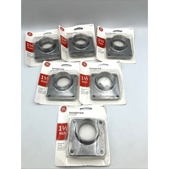 (6) GE 1-1/2 In. Aluminum Midwest & GE Conduit Hub TC150A GE TC150A 043481000688 - Picture 1 of 6